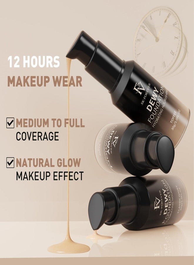 إف في كريم أساس سائل بتغطية كاملة من FV، مرطب ومخفي للعيوب، لمسة نهائية تدوم طويلاً، إشراقة خالية من العيوب، كريم أساس مقاوم للماء للبشرة المختلطة، 1.0 أونصة سائلة (بيج طبيعي) - Image 5